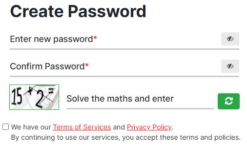 एनवीएसपी वोटर पोर्टल नया पासवर्ड बनाएं पेज